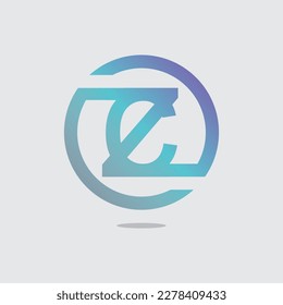 logotipo vectorial de las letras z y c combinadas en un color hermoso