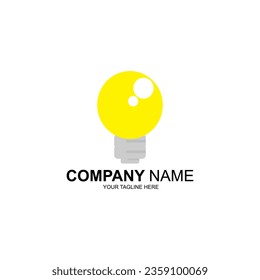 Vector logo light bulb line art eco friendly energy electricity idea concept.