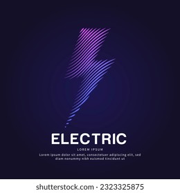 Vector logo Lightning color silhouette on a dark background.simple electric power Vector logotype illustration. Flash bolt  logo vector template suitable for organization, company or community. EPS 10