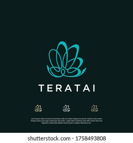 vector logo of line art lotus plants