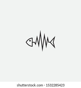 vector logo linear minimalist fish sound template