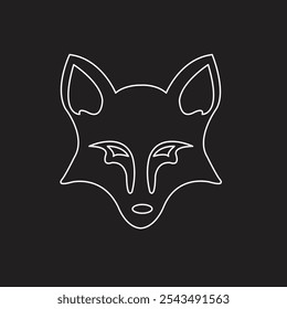 
vector, logo, lineart, wolf head with white color and black background