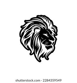 ﻿A vector logo of a lion in black and white, kept simple.