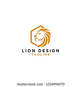 Vector Logo Lion Design Hexagon Monogram Template Icon EPS 10 Logo Design - Vector