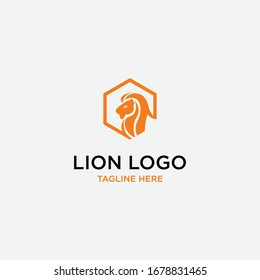 Vector Logo Lion Design Hexagon Monogram Template Icon EPS 10 Logo Design - Vector