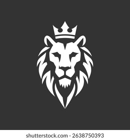 Vector logo of a lion king head wearing a crown suitable for use as an esport logo