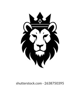 Vector logo of a lion king head wearing a crown suitable for use as an esport logo
