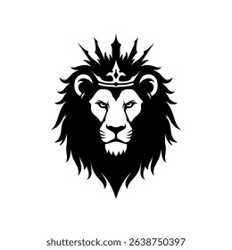 Vector logo of a lion king head wearing a crown suitable for use as an esport logo
