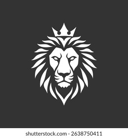 Vector logo of a lion king head wearing a crown suitable for use as an esport logo