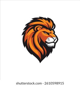 Vector logo lion on white background side view, icon,  head, sticker, Esport vector lion	