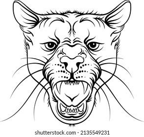 The Vector logo lion for tattoo or T-shirt print design or outwear.  Hunting style lions background. This hand drawing would be nice to make on the black fabric or canvas.