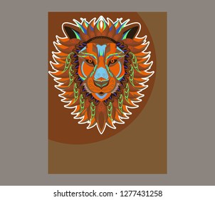The Vector logo lion for T-shirt design or outwear