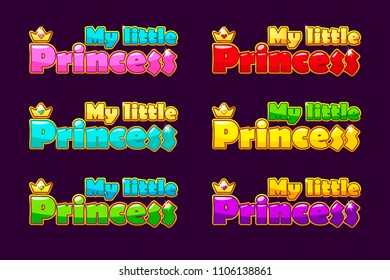 Vector logo Little Princess in different colors