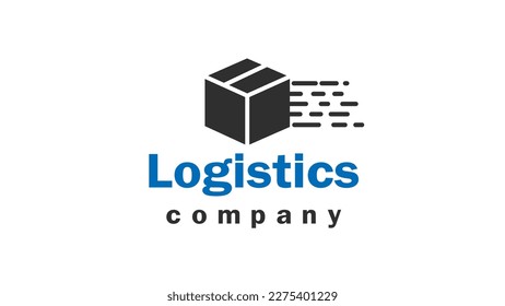 Vector logo for a logistics company. Vector illustration of a transport company dealing with logistics. Transportation of mail and parcels.