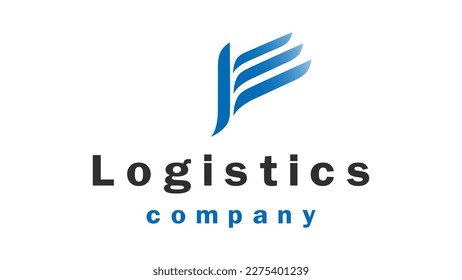 Vector logo for a logistics company. Vector illustration of a transport company dealing with logistics. Transportation of mail and parcels.