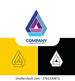 VECTOR LOGO LOGOTYPE LETTER A MODERN SIMPLE BUSINESS COMPANY