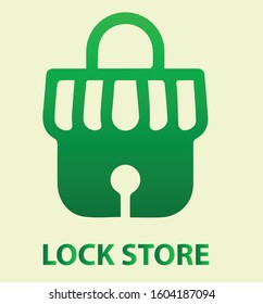 vector logo logotype market signs with locked in green color