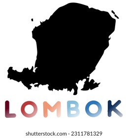 Logo vector isla de Lombok con fondo 