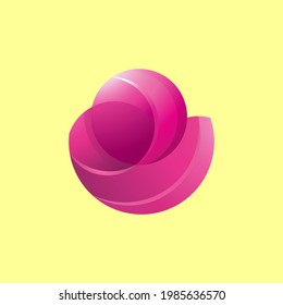 Vector Logo of lotus flower with colorful gradient