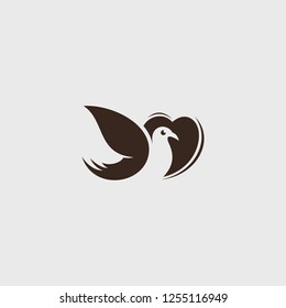 vector logo Love bird icon line art picture