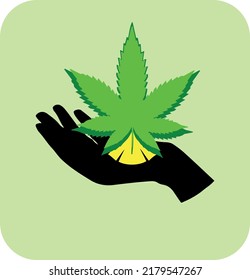 amor por el logo vectorial por la cannabis