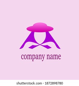 vector logo with m letter symbol and woman with hat. suitable for any modern company or institution logo or symbol