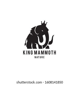Vector logo mammoth king. Prehistoric elephant. mammoth king logo vector.