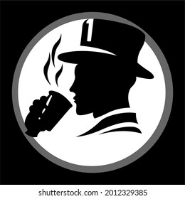 Vector Logo Of A Man Brewing Coffee