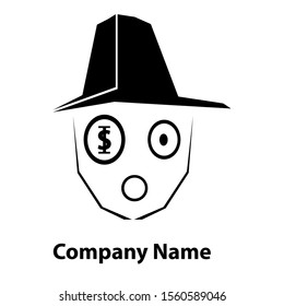 Vector logo of a man with a hat