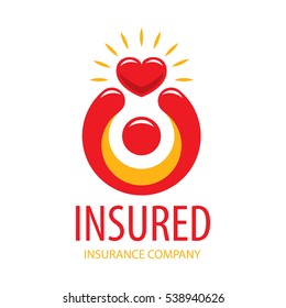 vector logo man holding a heart