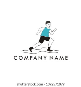 Vector logo of a man running