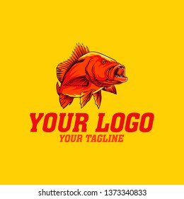 vector logo mangrove jack fishing