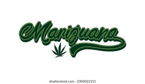 Vector logo for Marijuana Company Emblem, Smoke weed cannabis logo