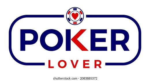 vector logo mark for poker game with love theme