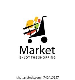 vector logo for the market, bags, tape