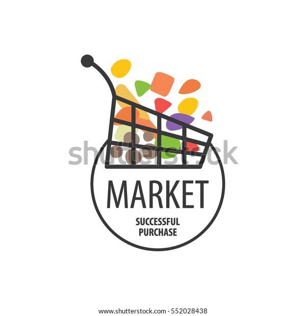 Vector Logo Market Basket Cart Food Stock Vector (Royalty Free) 552028438