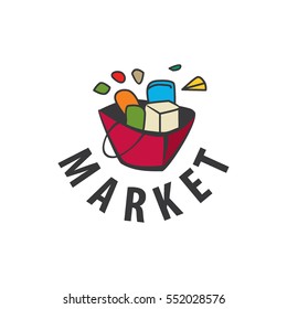 vector logo for the market, packages, with a meal package