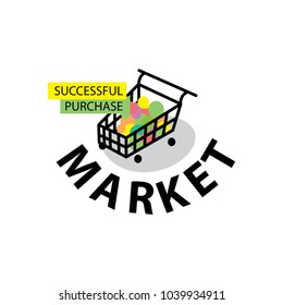 vector logo market shopping