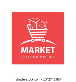 vector logo market shopping