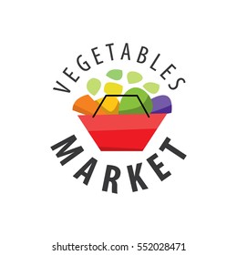 vector logo for the market, vegetables