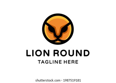 Carácter mascota del logotipo del vector Diseño Roda de león
