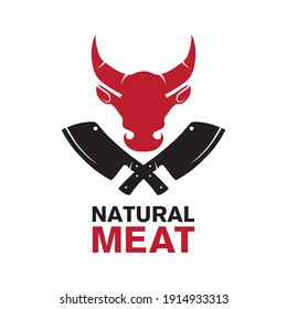 Logo vectorial de una tienda de carne y restaurante