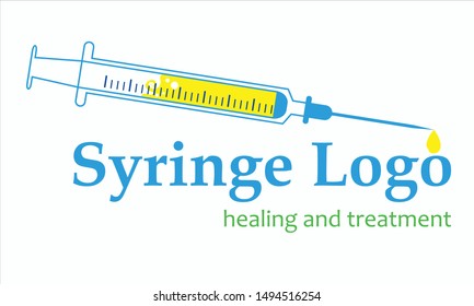 vector logo of a medical syringe, EPS 10