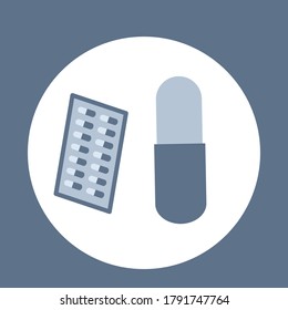 Vector logo of medicinal products from capsules. Medical subject