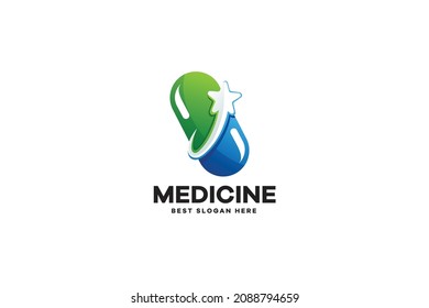 Vector Logo Medicine Star Gradient Colorful