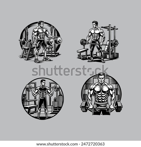 The "Vector Logo of Men Gym Workouts" is a digital product designed for fitness enthusiasts, gym owners, and personal trainers.  