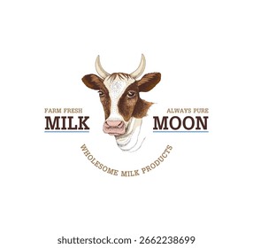 Vector logo for milk farm products
