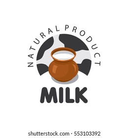 vector logo milk, jug, cow