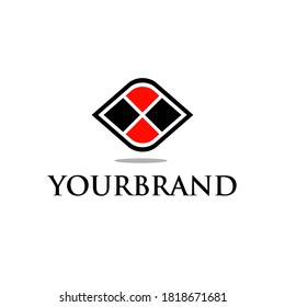 Vector logo minimalist and creative. Black and redcollor