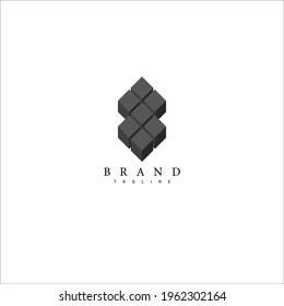 Vector logo with a minimalist, futuristic concept. Transparent background
